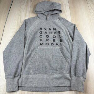 Engineered Garments Mens Heather Gray Typography Graphic Pullover Hoodie Size S